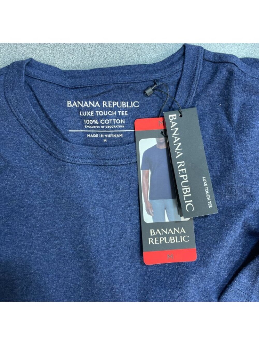 NWT Banana Republic Men's M Blue Luxe Touch Tee Short Sleeve Crewneck - Picture 9 of 10